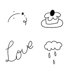 Black simple emoji Love