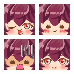 Full face emoji(Happy girl ver3)