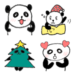 Clear black and white panda-kun emoji