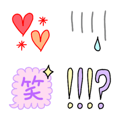 Heart, sweat, OK, laughter, symbol emoji