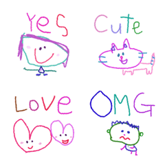Various color Graffiti (Emoji/English)