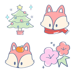 Kawaii Fox Emojis (Winter)