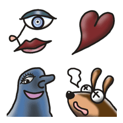 Creepy and exaggerated Emoji