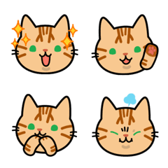 kawaii Red Tabby cat emoticon | Emoji