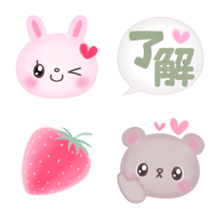 [Rabbit & Bear]   Cute natural emoji!