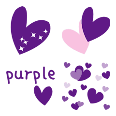 紫のハートがいっぱい Line絵文字 Line Store