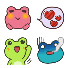 Colorful and Kawaii Frog Face Emoji