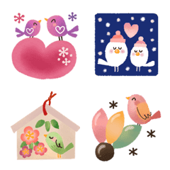 Little bird winter emoji2