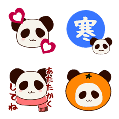 Pandas and winter emojis
