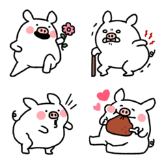 Funny & strange pig emoji