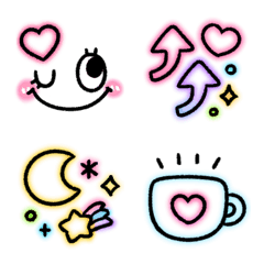 colorful neon emoji 3