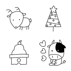 クリスマス 正月 ボールペンイラスト Emojilist Lineクリエイターズ絵文字まとめサイト