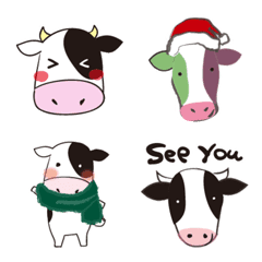 Cow's winter tame heartwarming emoji
