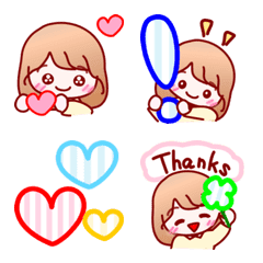 Cute girl colorful Emoji English