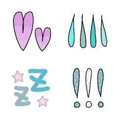 Pink and light blue emoji