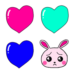 Colorful heart&star. Rabbit&PANDA. Emoji