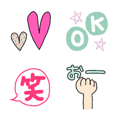 Pink and green emoji