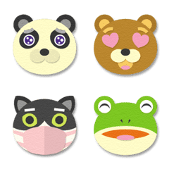 papercut art animal emoji