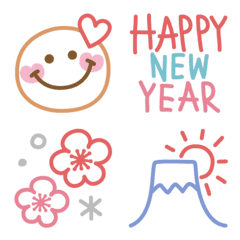 Happy New Year & Winter simple emoji