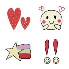 Adult cute hearts, emojis such as faces2