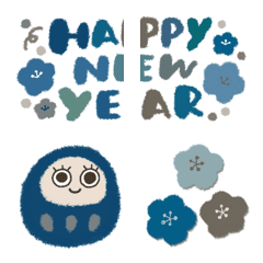 blue YUKANCO New Years emoji