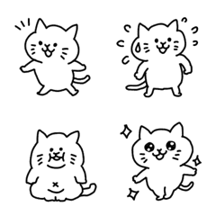 【猫】の「幸子」絵文字♪モノクロver♪