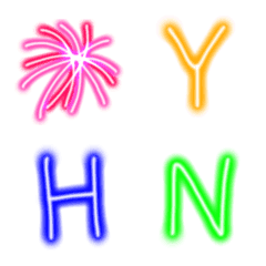 Neon New Year (A-Z) cute emoji