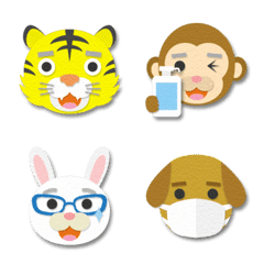 papercut art animal emoji part3