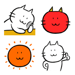 white cat smile Emoji
