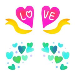 Watercolor love heart frames