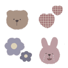 Fuwa Fuwa bear and rabbit Emoji