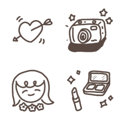 simple brown hand drawing emoji