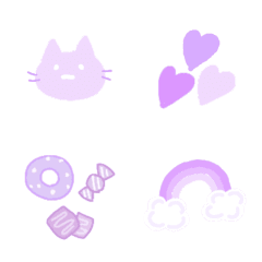 紫色象形圖和可愛的貓咪