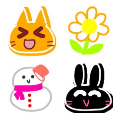 Cute animals Emoji like a cookie 4th.