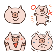 돼지를 사용할 수있는 귀여운 이모티콘