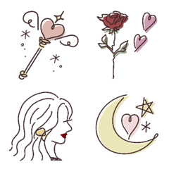 Line drawing motif emoji* Moon