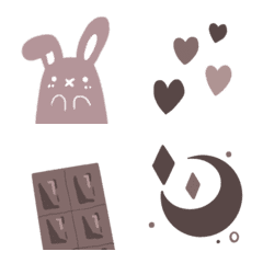 Kawaii chocolate emoji