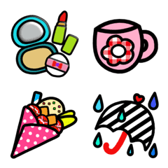 Clear cute color emoji