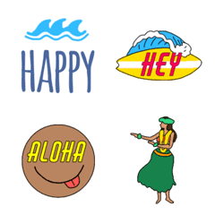 A word and Hawaii emoji