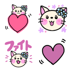 White Cat Emoji Sticker