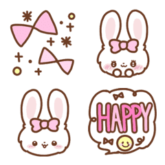 Fluffy rabbit cute emoji