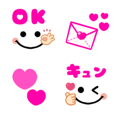 Emoji that conveys cutely in pink