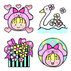 Rabbit costumes lovely emoji