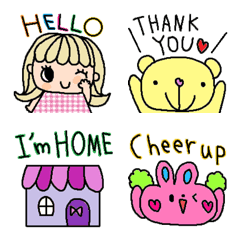 かわいいシンプル英語絵文字3 Line絵文字 Line Store