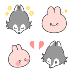 Lovey-dovey wolf&bunny Emoji
