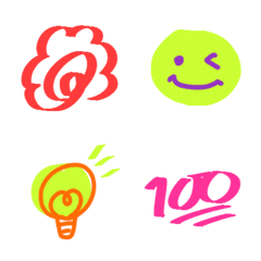 Fluorescent color simple emoji
