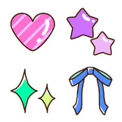 Colorful hearts, stars and ribbons