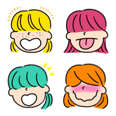 Colorful four girls Emoji