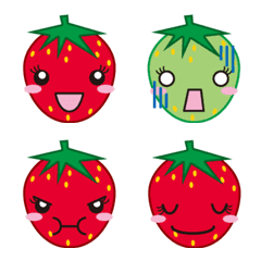 Cute Strawberry Aliens Emoji(amendment)