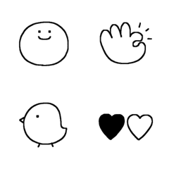 Useful and cute black and white emoji